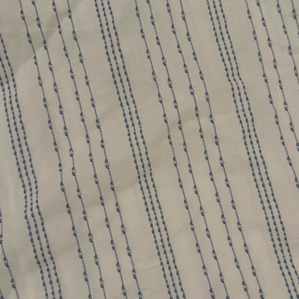Time and Tru Blue White Striped Blouse Split Neck Flutter Sleeve Coastal Size L - Picture 5 of 6